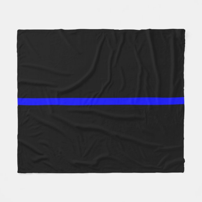The Symbolic Thin Blue Line Concept Fleece Blanket (Front (Horizontal))