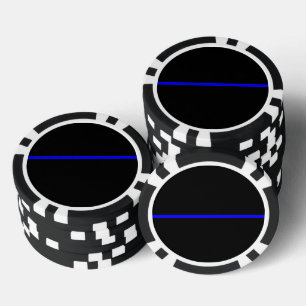 The Symbolic Thin Blue Line Concept Poker Chips