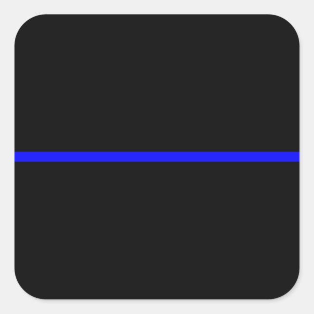 The Symbolic Thin Blue Line Concept Square Sticker (Front)