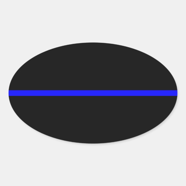 The Symbolic Thin Blue Line Decor Oval Sticker (Front)