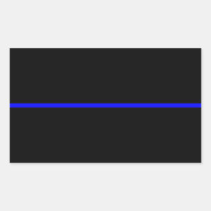 The Symbolic Thin Blue Line Decor Rectangular Sticker