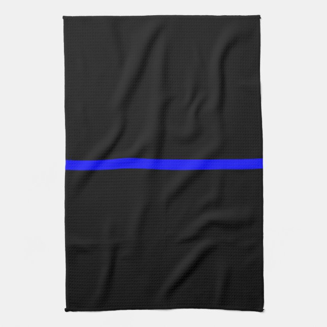 The Symbolic Thin Blue Line Decor Tea Towel (Vertical)