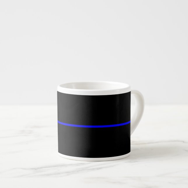 The Symbolic Thin Blue Line Graphic Espresso Cup (Front Right)