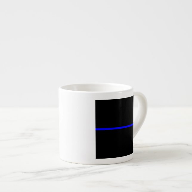 The Symbolic Thin Blue Line Graphic Espresso Cup (Front Right)