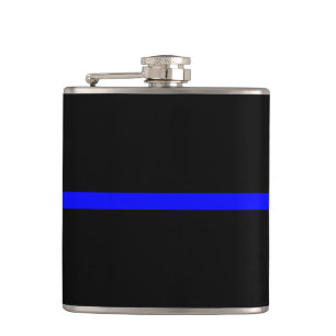 The Symbolic Thin Blue Line Graphic Hip Flask
