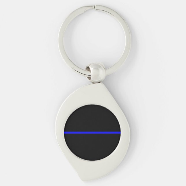 The Symbolic Thin Blue Line Graphic Key Ring (Front)