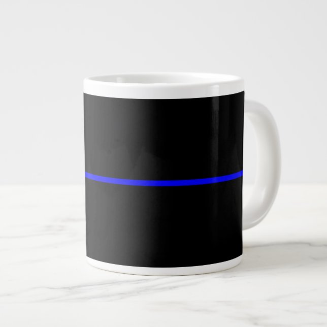 The Symbolic Thin Blue Line Graphic Large Coffee Mug (Front Right)