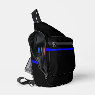 The Symbolic Thin Blue Line Graphic Sling Bag