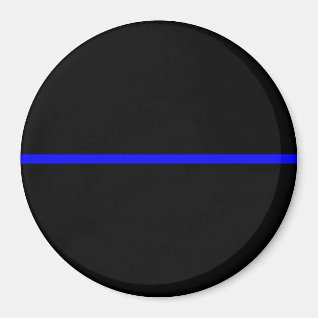 The Symbolic Thin Blue Line Horizontal Black Magnet (Front)