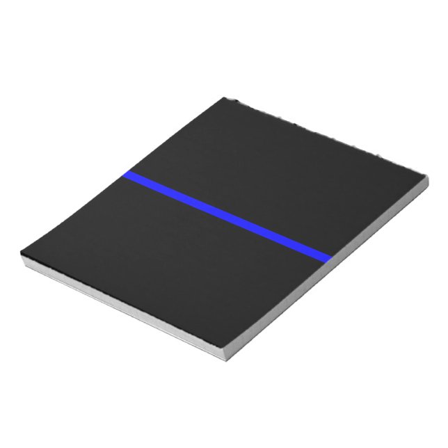 The Symbolic Thin Blue Line Horizontal Black Notepad (Rotated)