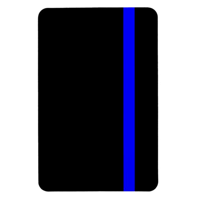 The Symbolic Thin Blue Line on Black Magnet (Vertical)