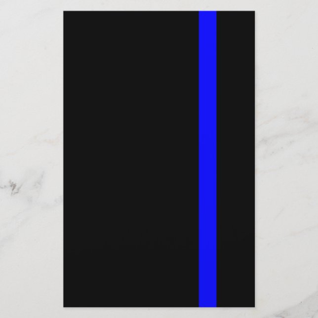 The Symbolic Thin Blue Line on Black Stationery (Front)