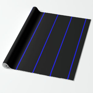 The Symbolic Thin Blue Line on Black Wrapping Paper