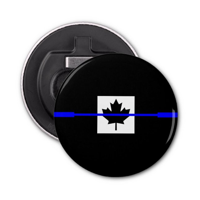 The Symbolic Thin Blue Line on Canadian Flag Bottle Opener (Front)