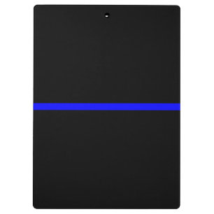 The Symbolic Thin Blue Line on Solid Black Clipboard