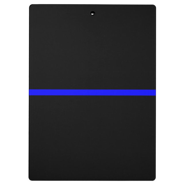 The Symbolic Thin Blue Line on Solid Black Clipboard (Back)