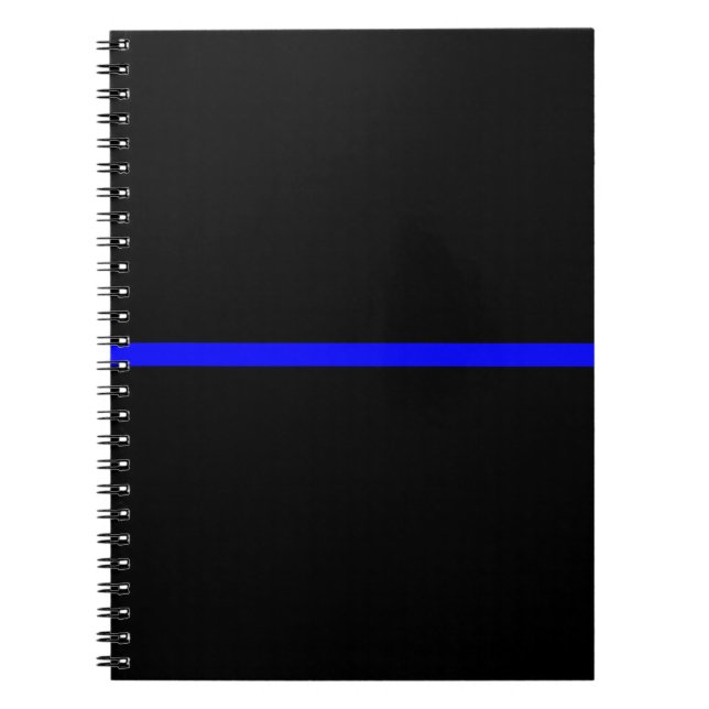 The Symbolic Thin Blue Line on Solid Black Notebook (Front)