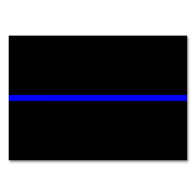 The Symbolic Thin Blue Line on Solid Black Table Number (Front)