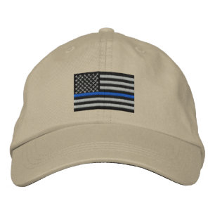 The Symbolic Thin Blue Line on US Flag Embroidered Hat