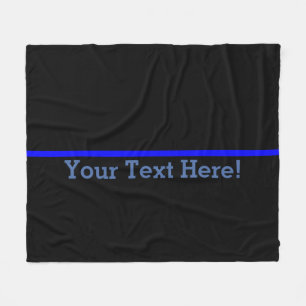 The Symbolic Thin Blue Line Personalise This Fleece Blanket