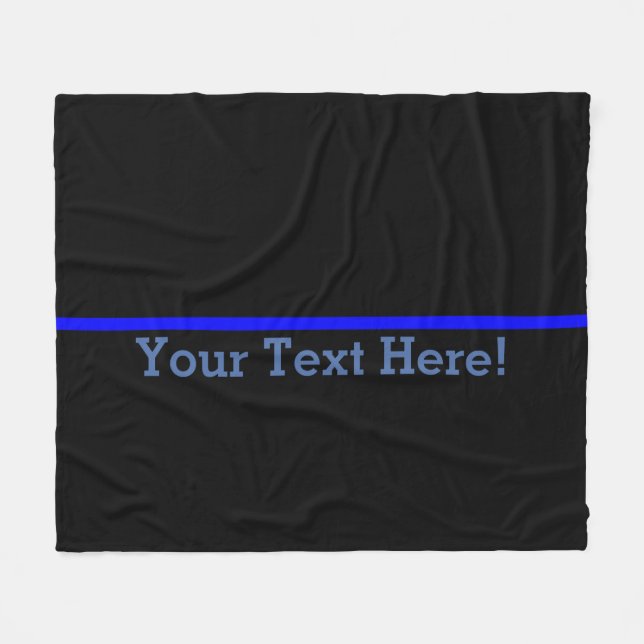 The Symbolic Thin Blue Line Personalise This Fleece Blanket (Front (Horizontal))