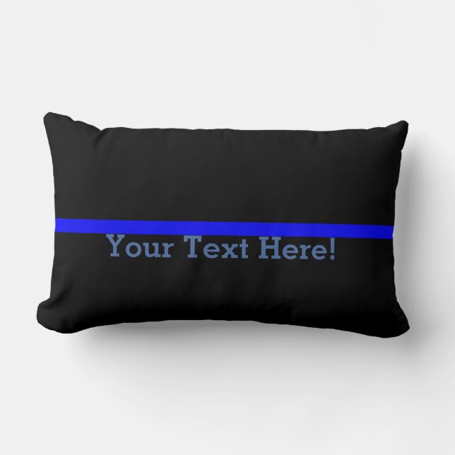 The Symbolic Thin Blue Line Personalise This Lumbar Cushion (Front)