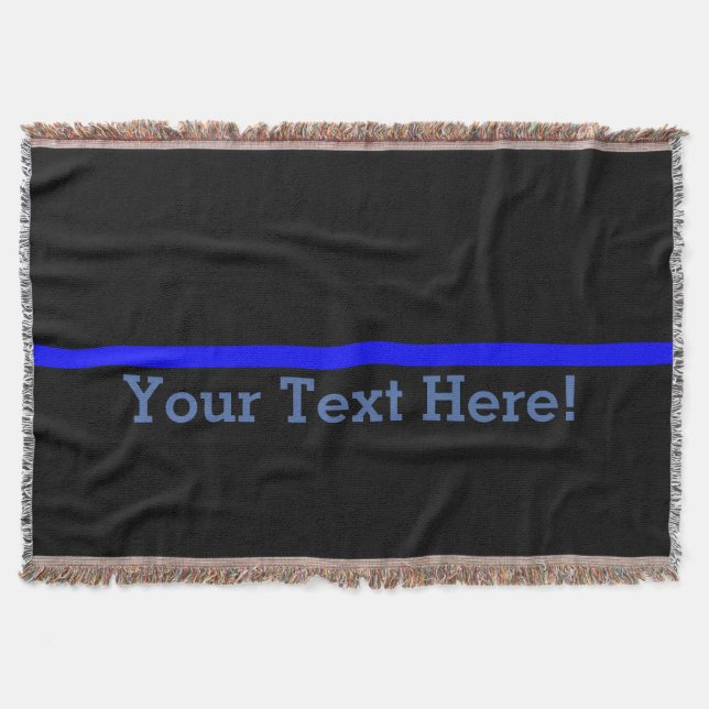 The Symbolic Thin Blue Line Personalise This Throw Blanket (Front)