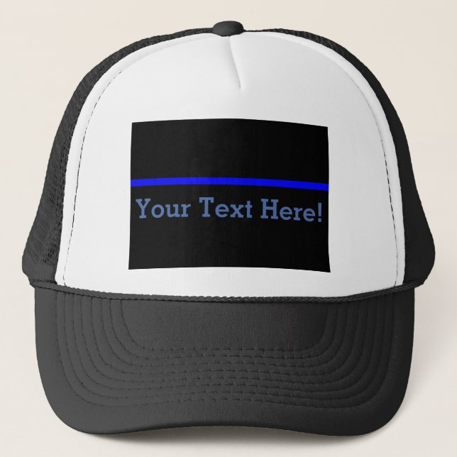 The Symbolic Thin Blue Line Personalise This Trucker Hat (Front)