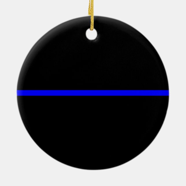 The Symbolic Thin Blue Line Statement Ceramic Tree Decoration (Back)