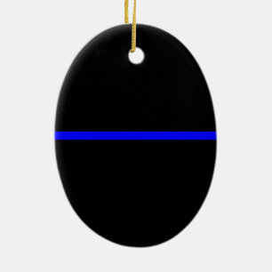 The Symbolic Thin Blue Line Statement Ceramic Tree Decoration