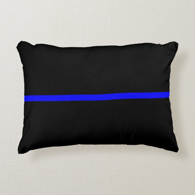 The Symbolic Thin Blue Line Statement Decorative Cushion (Front)
