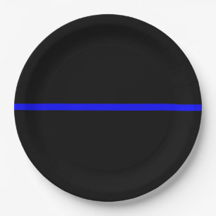 The Symbolic Thin Blue Line Statement Paper Plate