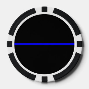 The Symbolic Thin Blue Line Statement Poker Chips