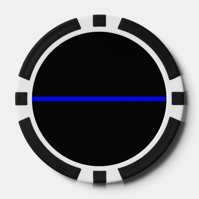 The Symbolic Thin Blue Line Statement Poker Chips (Front)