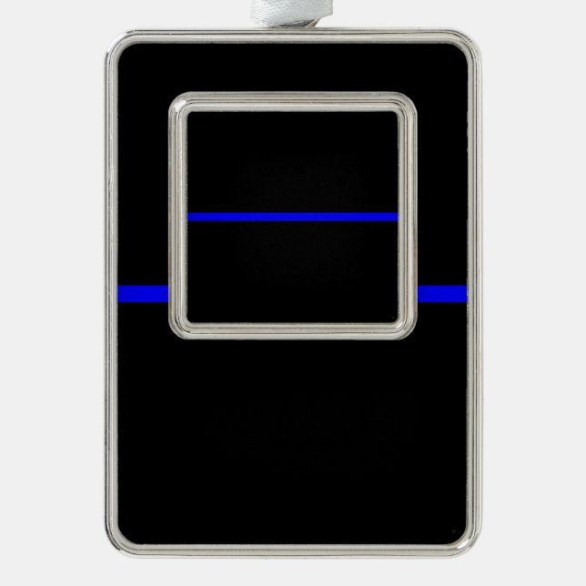 The Symbolic Thin Blue Line Statement Silver Plated Framed Ornament (Front)