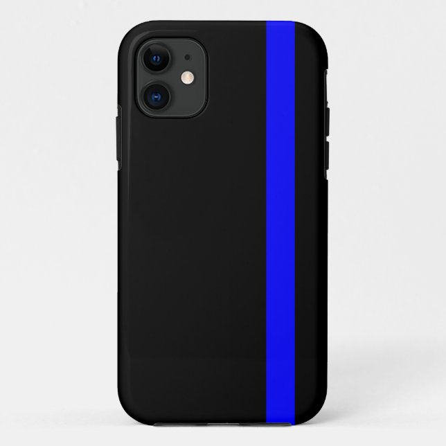 The Symbolic Thin Blue Line Vertical Black Case-Mate iPhone Case (Back)