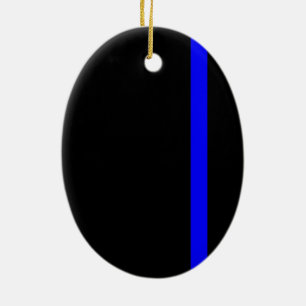 The Symbolic Thin Blue Line Vertical Black Ceramic Tree Decoration