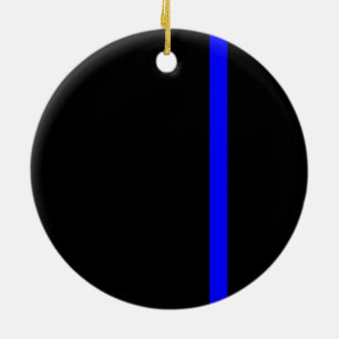 The Symbolic Thin Blue Line Vertical Black Ceramic Tree Decoration