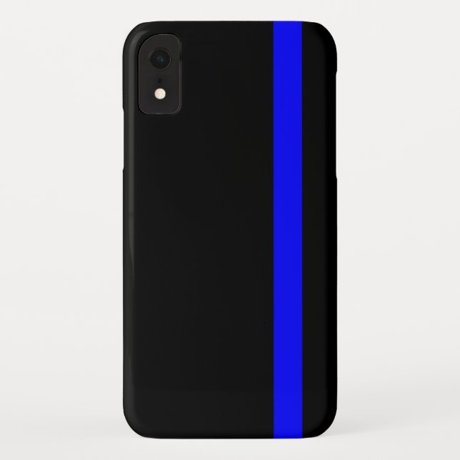 The Symbolic Thin Blue Line Vertical Case-Mate iPhone Case (Back)