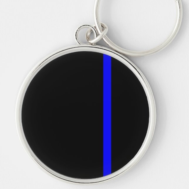 The Symbolic Thin Blue Line Vertical Key Ring (Front)