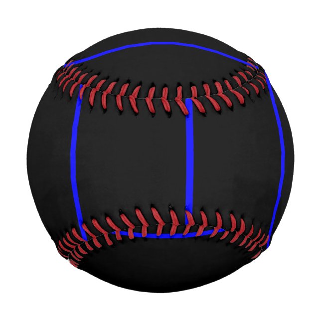The Symbolic Thin Blue Line Vertical Style Baseball (Front)
