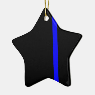 The Symbolic Thin Blue Line Vertical Style Ceramic Tree Decoration