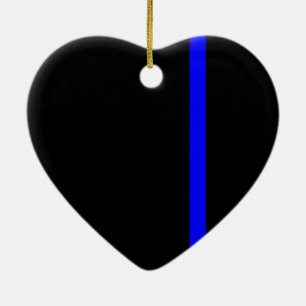 The Symbolic Thin Blue Line Vertical Style Ceramic Tree Decoration