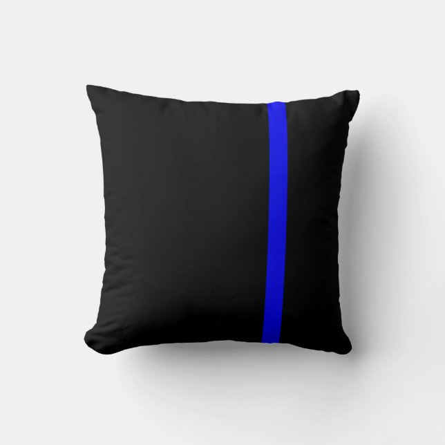 The Symbolic Thin Blue Line Vertical Style Cushion (Front)