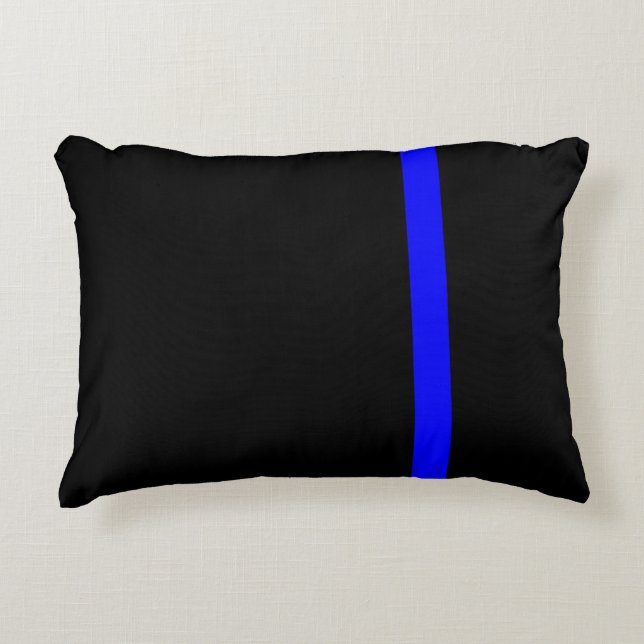 The Symbolic Thin Blue Line Vertical Style Decorative Cushion (Front)