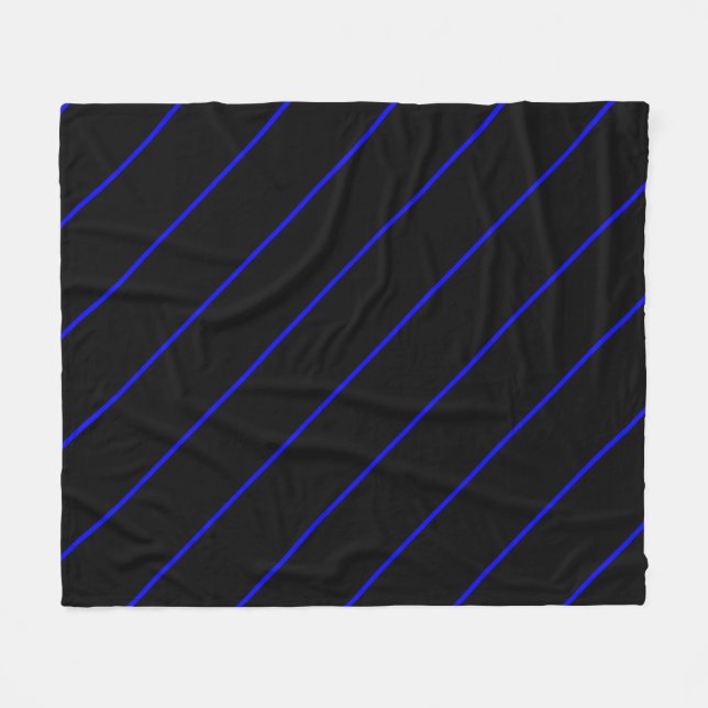 The Symbolic Thin Blue Line Vertical Style Fleece Blanket (Front (Horizontal))