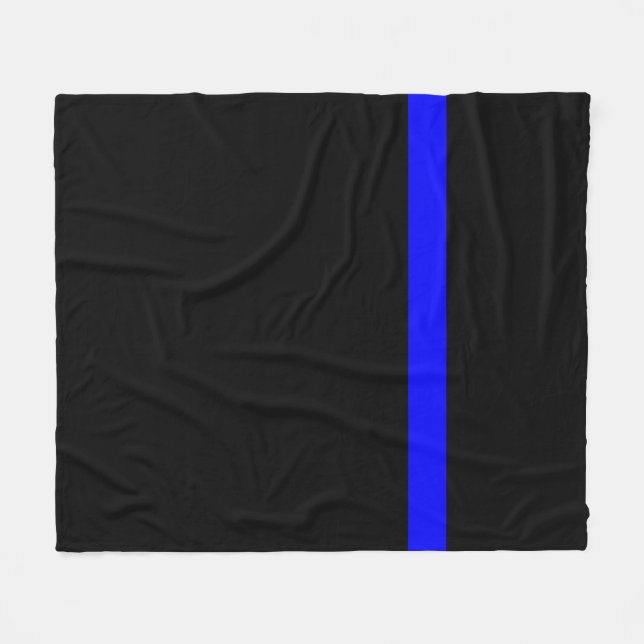 The Symbolic Thin Blue Line Vertical Style Fleece Blanket (Front (Horizontal))