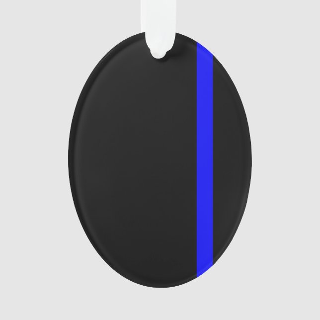 The Symbolic Thin Blue Line Vertical Style Ornament (Front)
