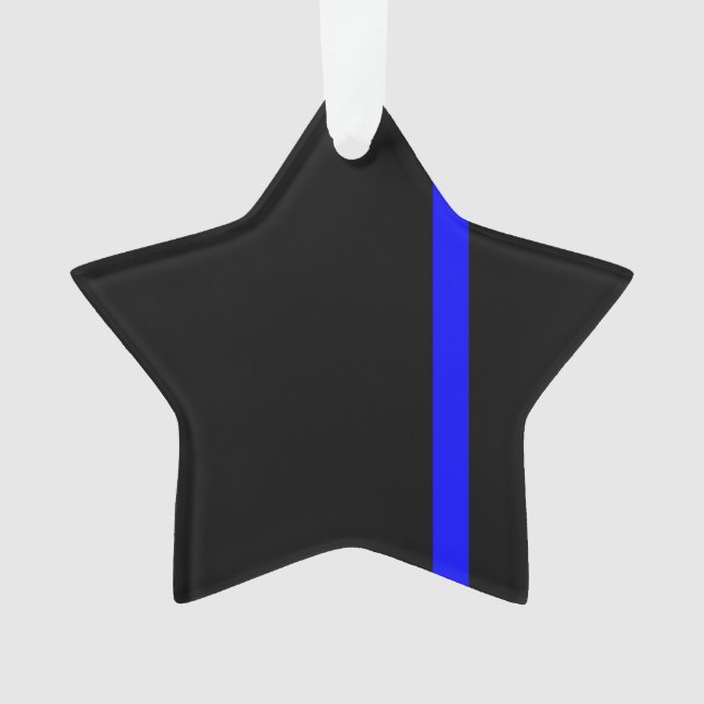 The Symbolic Thin Blue Line Vertical Style Ornament (Front)
