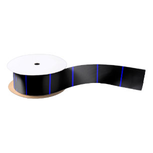 The Symbolic Thin Blue Line Vertical Style Satin Ribbon